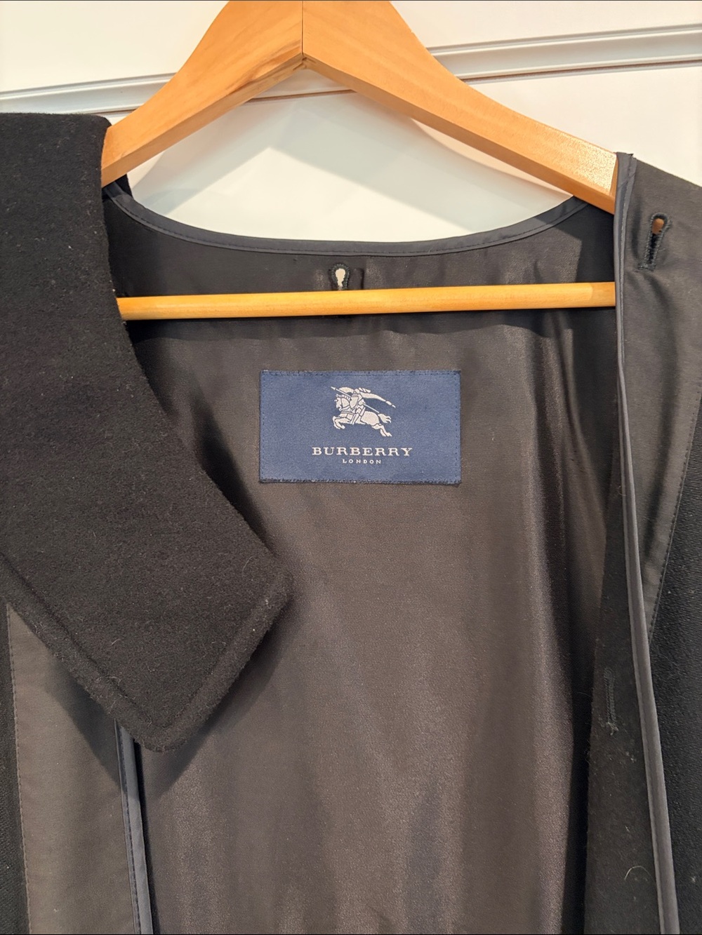 Burberry Black Double-Breasted Long Trench Coat with Signature Check Lining - Picture 8 of 16